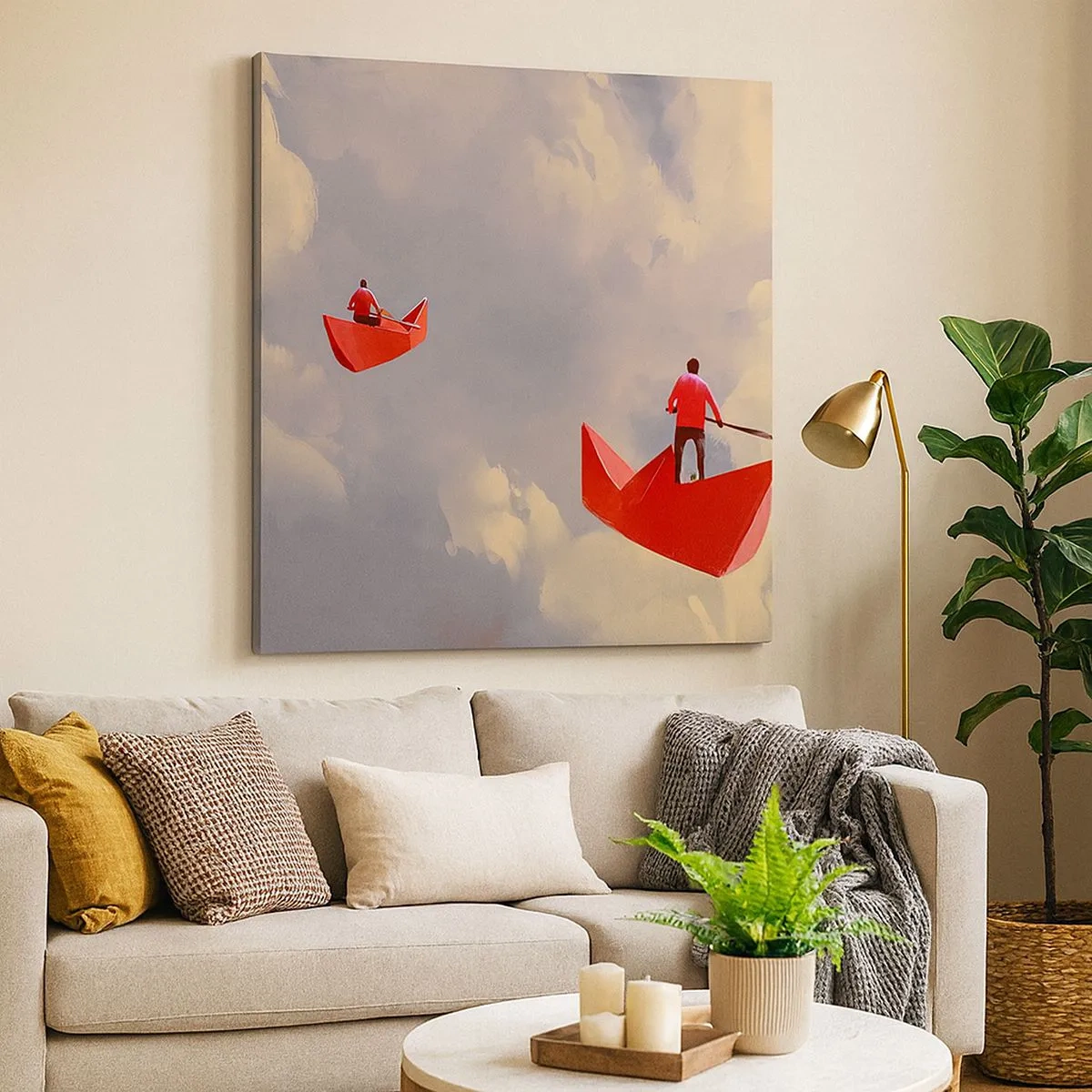 Canvastavla - Bild på duk - Drömmarnas utflykt - 30x30 cm