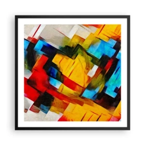 Affisch i svart ram - Färgmix - 60x60 cm