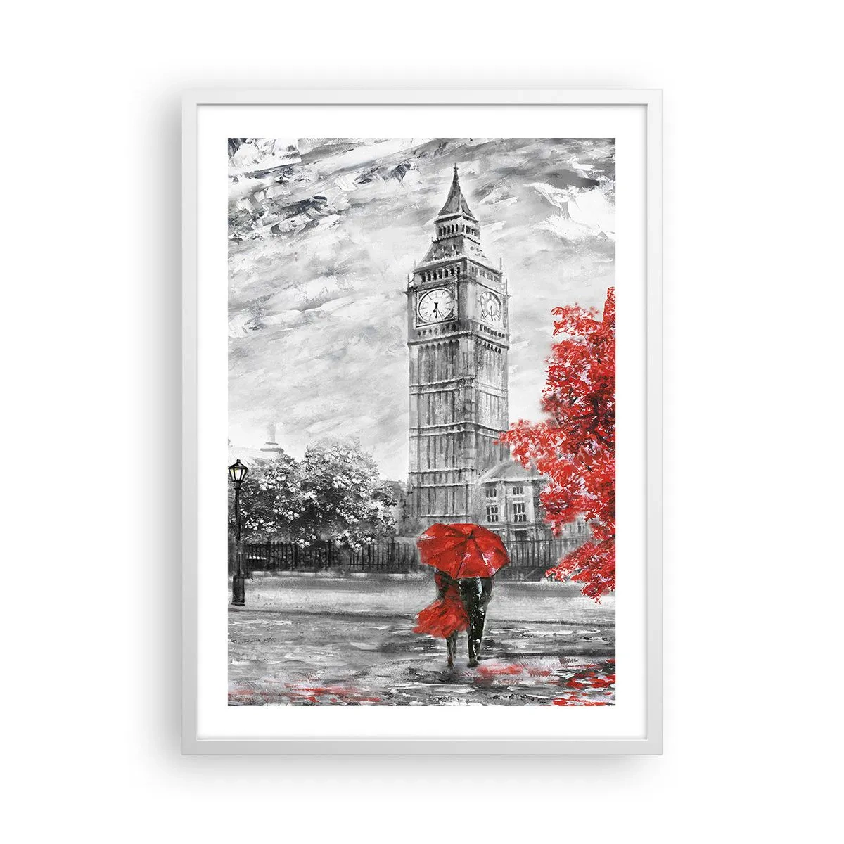 Affisch i vit ram - Spännande dag - 50x70 cm