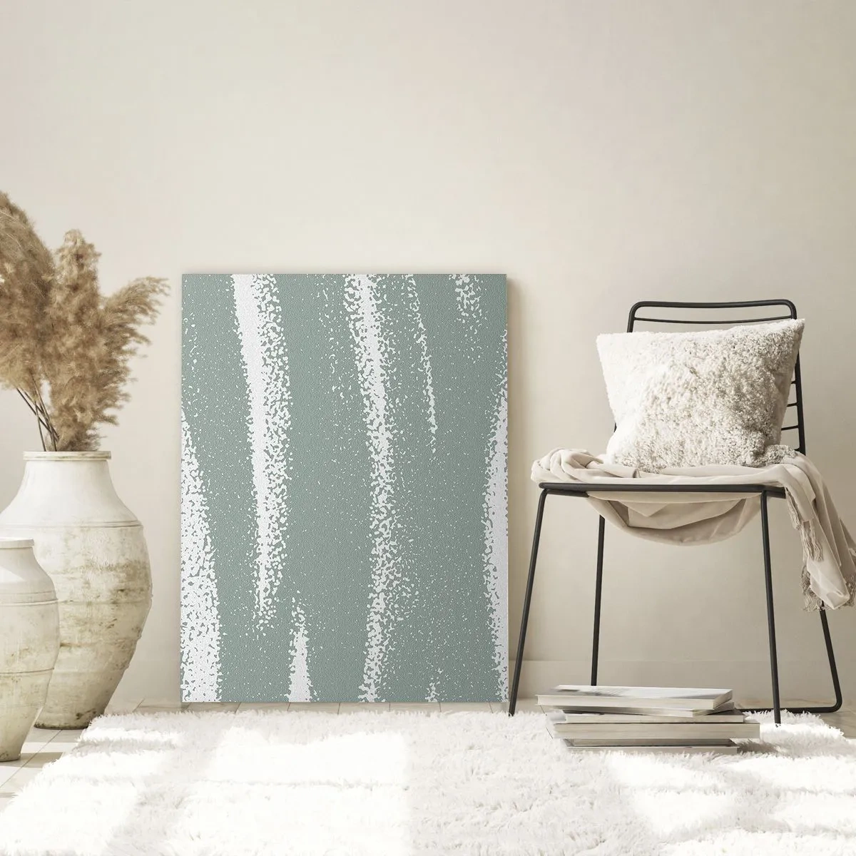 Glastavla - Bild på glas - Abstraktion i vinterstämning - 50x70 cm