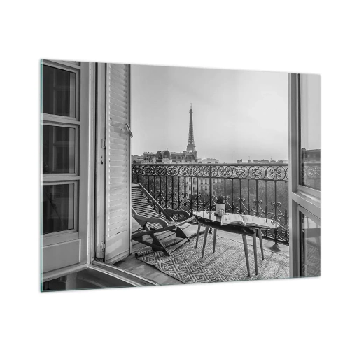 Glastavla - Bild på glas - En eftermiddag i Paris - 100x70 cm