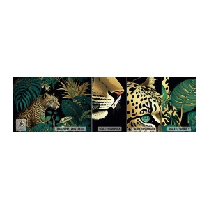 Fototapet Prov Standard Eco - Värden i djungeln - leopard, Djungel, Tropisk - 100x30 cm