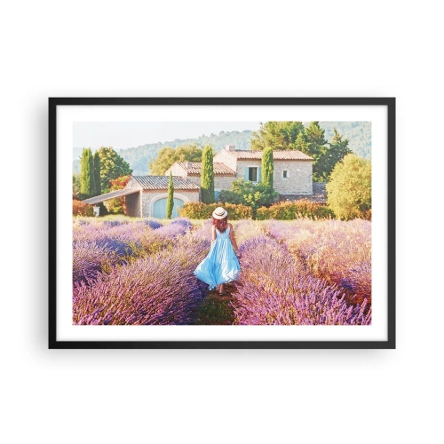 Affisch i svart ram - Lavendelflicka - 70x50 cm