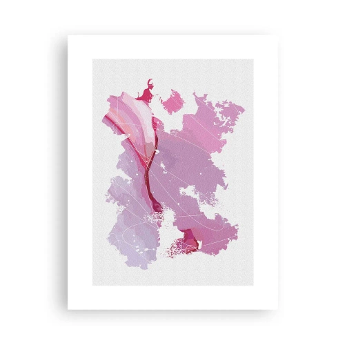 Affisch - Karta över en rosa värld - 30x40 cm