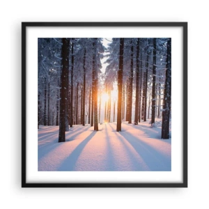 Affisch i svart ram - Tydligt svart på vitt - 50x50 cm