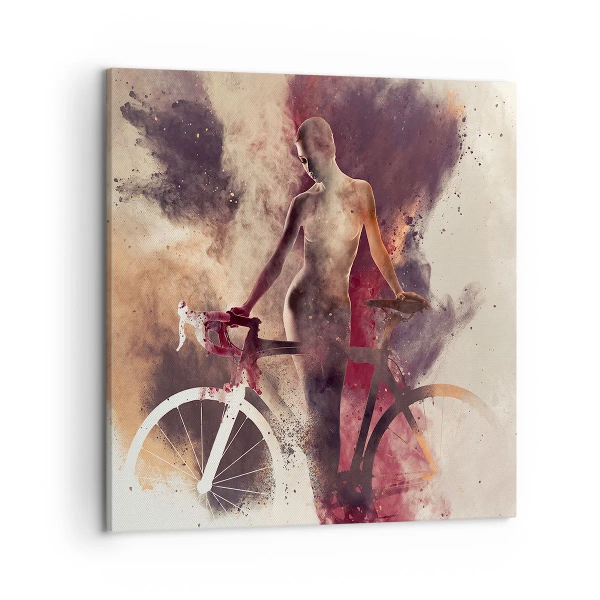 Canvastavla - Bild på duk - Cyklelsjäl i marmorform - 50x50 cm