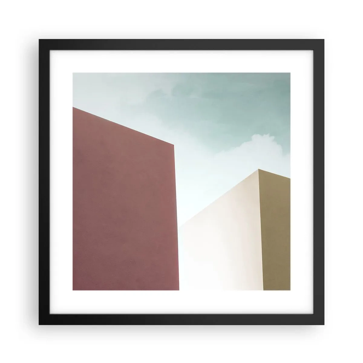 Affisch i svart ram - Geometri av en solig sommar - 40x40 cm