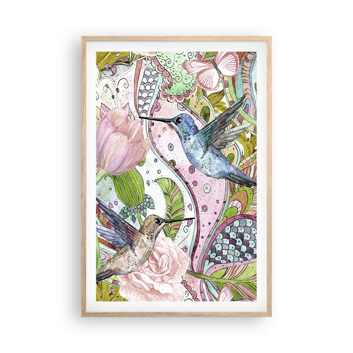 Affisch i ram av ljusek - Inbäddade i klätterväxter - 61x91 cm