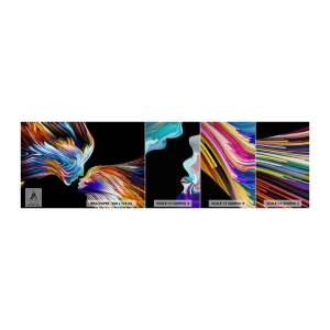 Provbit av fototapet Premium Canvas - Fusion av energi och ljus - Abstraktion, Kvinnans ansikte, Bit - 100x30 cm