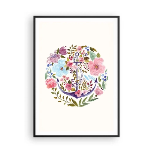 Affisch i svart ram - En seglares goda sömn - 70x100 cm