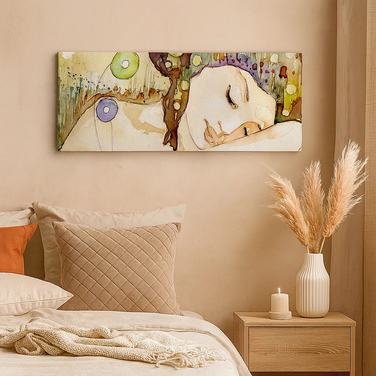 Canvastavla - Bild på duk - Smaragd-viol dröm - 30x30 cm