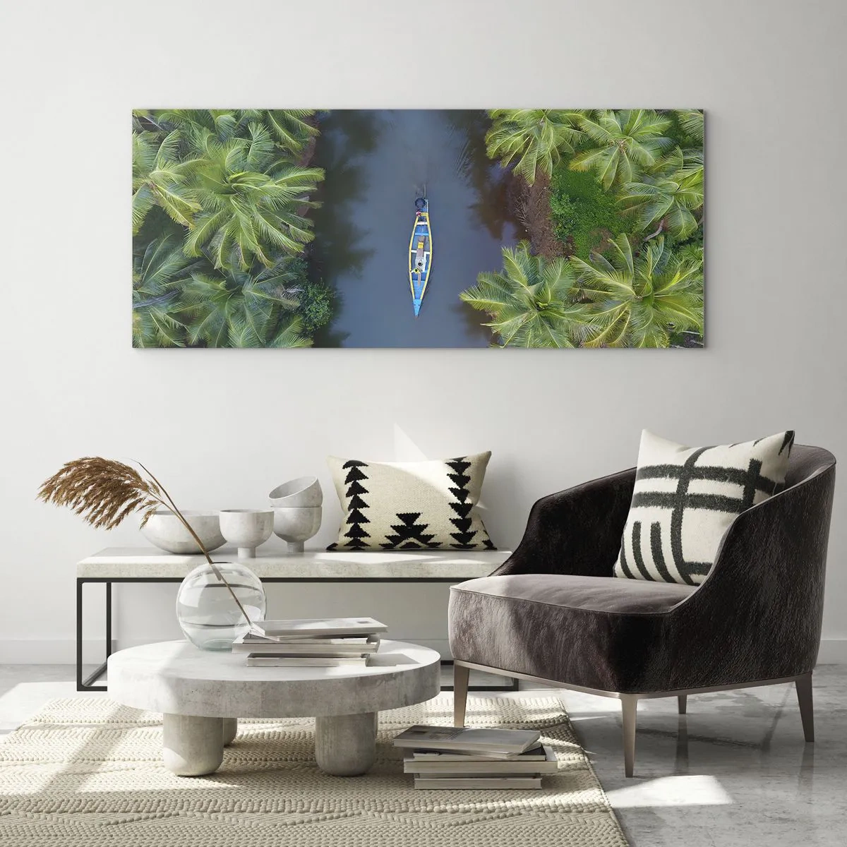 Glastavla - Bild på glas - På en tropisk stig - 100x40 cm