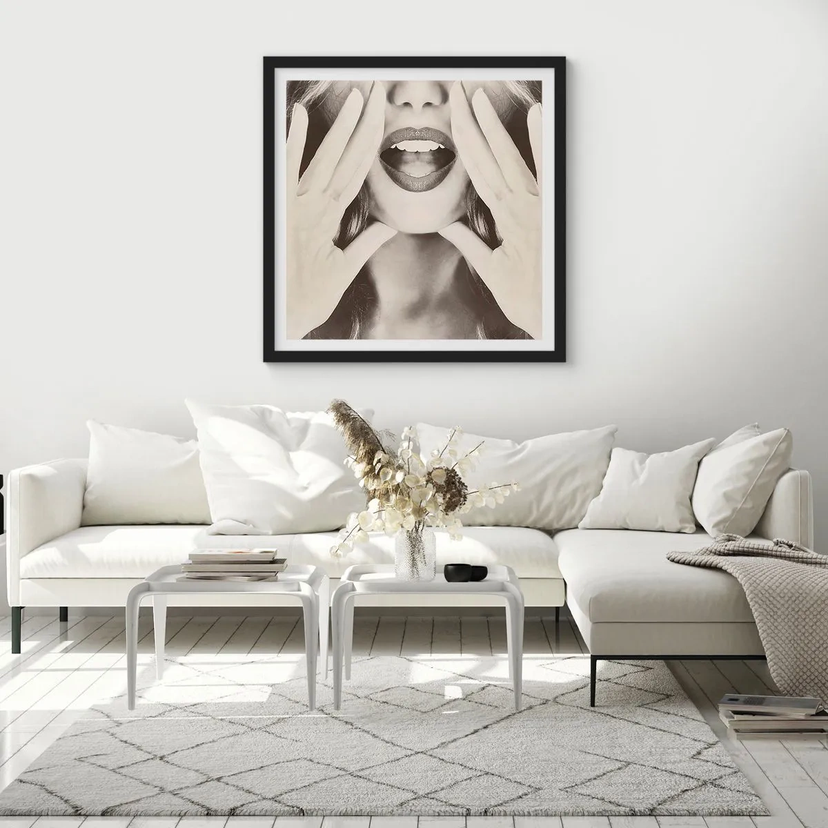 Affisch i svart ram - Jag kommer! - 40x40 cm