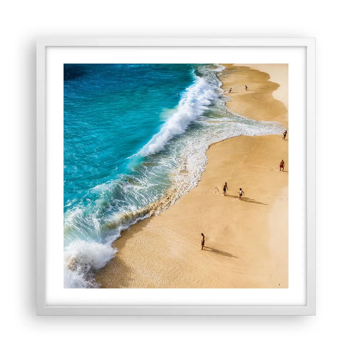 Affisch i vit ram - Och sedan solen, stranden... - 50x50 cm