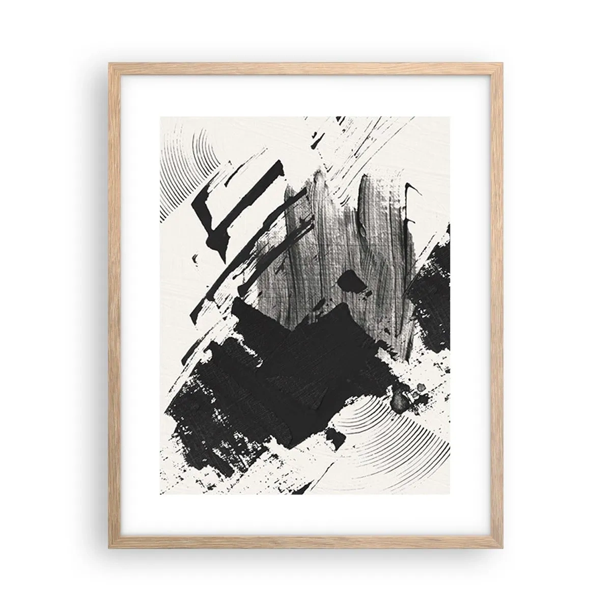 Affisch i ram av ljusek - Abstraktion - uttrycket av svart - 40x50 cm
