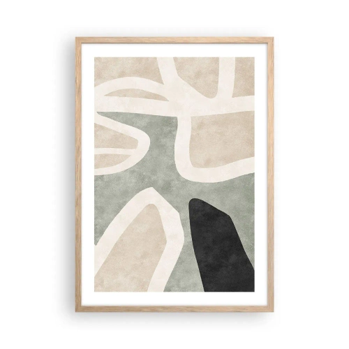 Affisch i ram av ljusek - Komposition med svart motiv - 50x70 cm