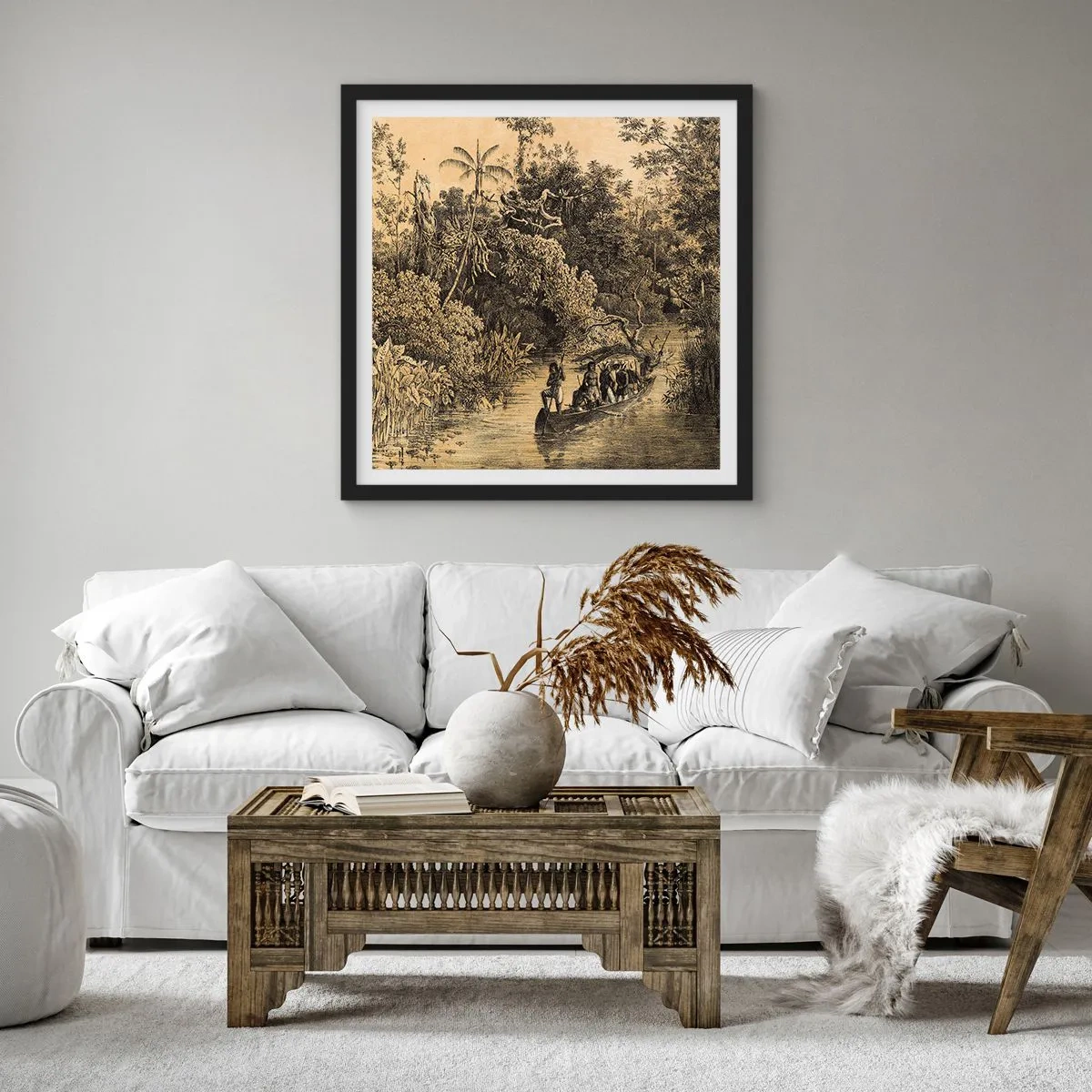 Affisch i svart ram - Resa till källan - 60x60 cm