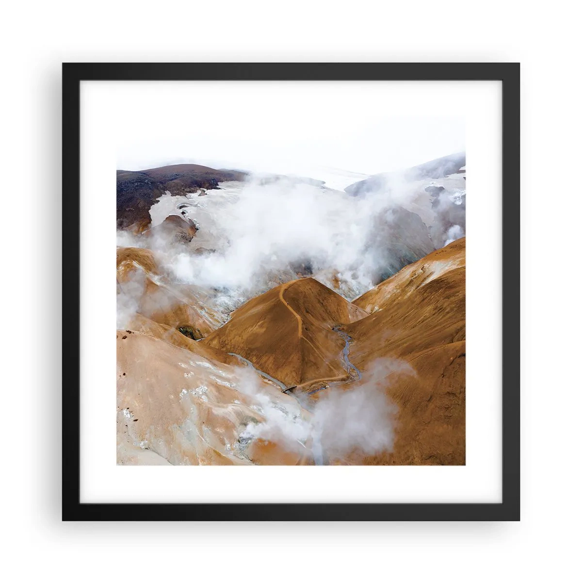 Affisch i svart ram - Islands råa skönhet - 40x40 cm