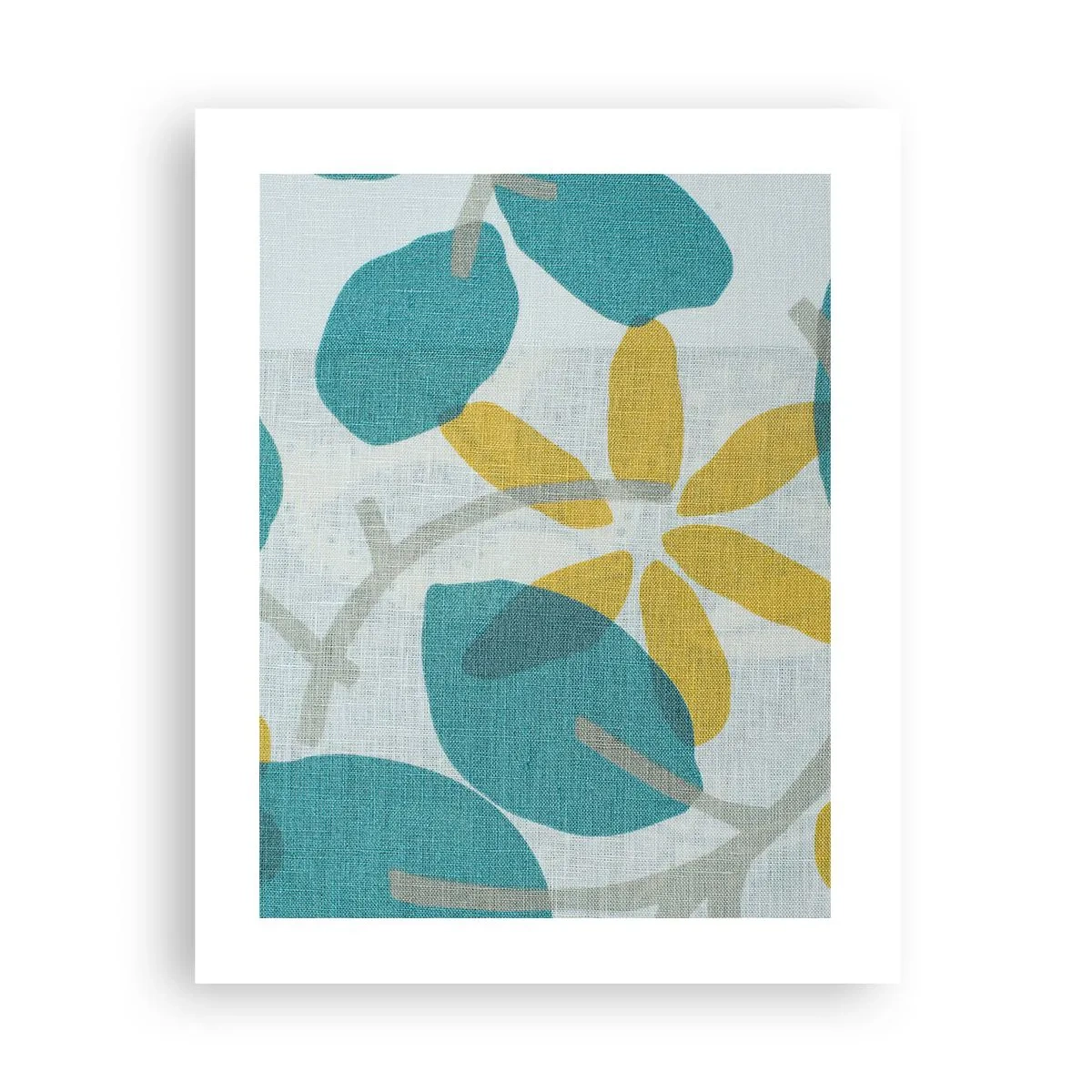 Affisch - Bland azurblå blad - 40x50 cm