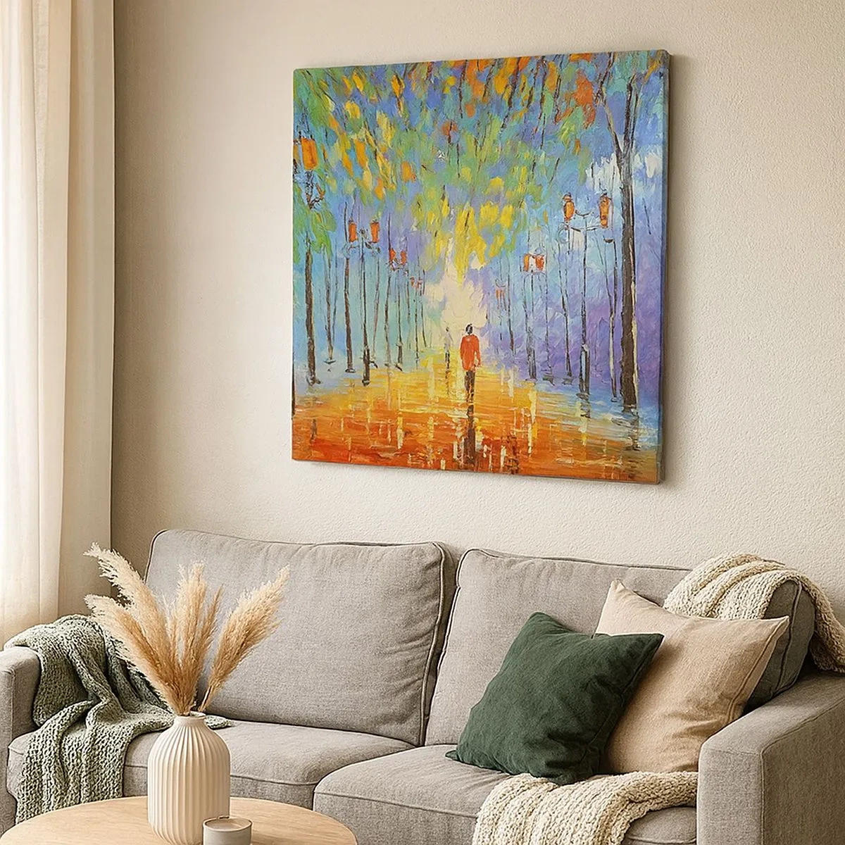 Canvastavla - Bild på duk - Regnets nattvisa - 30x30 cm