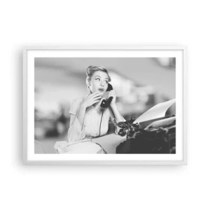 Affisch i vit ram - Hallå, tillbaka till 50-talet. - 70x50 cm
