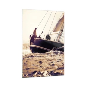 Glastavla - Bild på glas - Segla seglaren - 80x120 cm