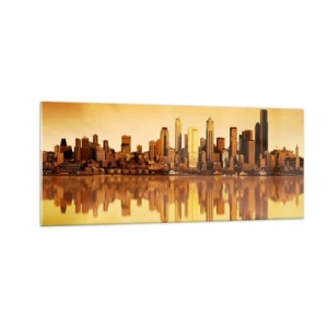 Glastavla - Bild på glas - Metropolens tystnad - 100x40 cm