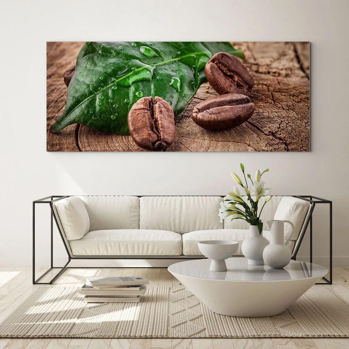 Glastavla - Bild på glas - Äkta och svart - 160x50 cm