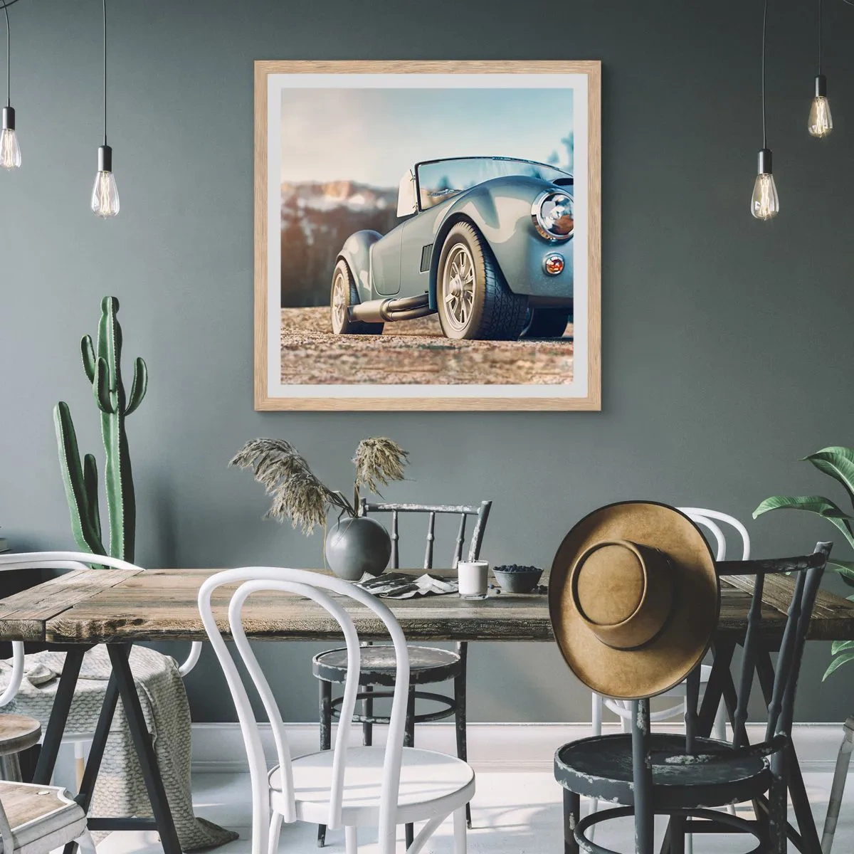 Affisch i ram av ljusek - Det är stilen som räknas - 60x60 cm