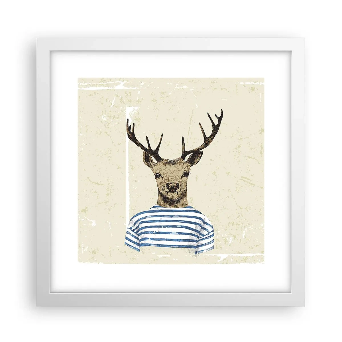 Affisch i vit ram - Ty jag gillar randiga tröjor! - 30x30 cm