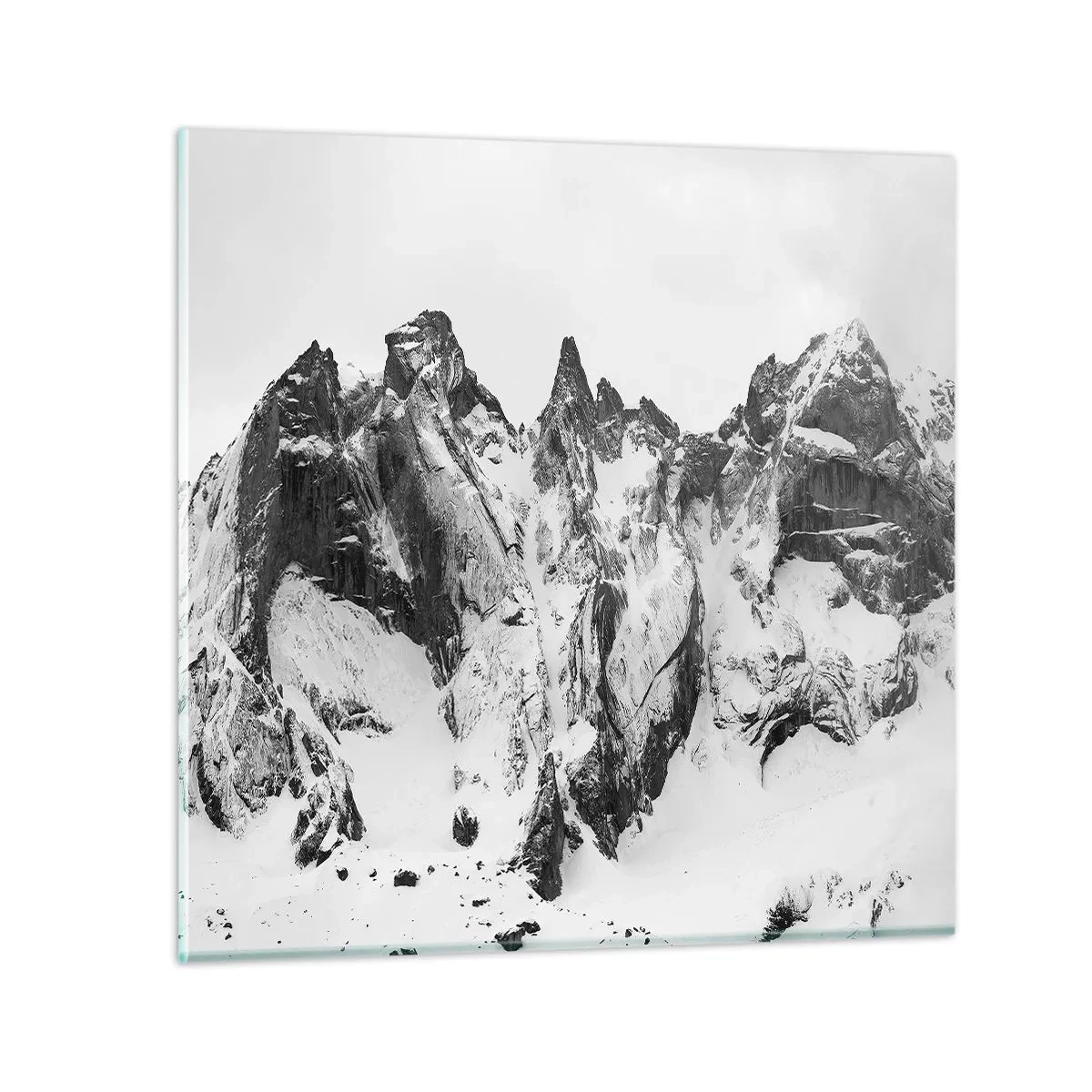 Glastavla - Bild på glas - Granitfarlig bergsrygg - 50x50 cm