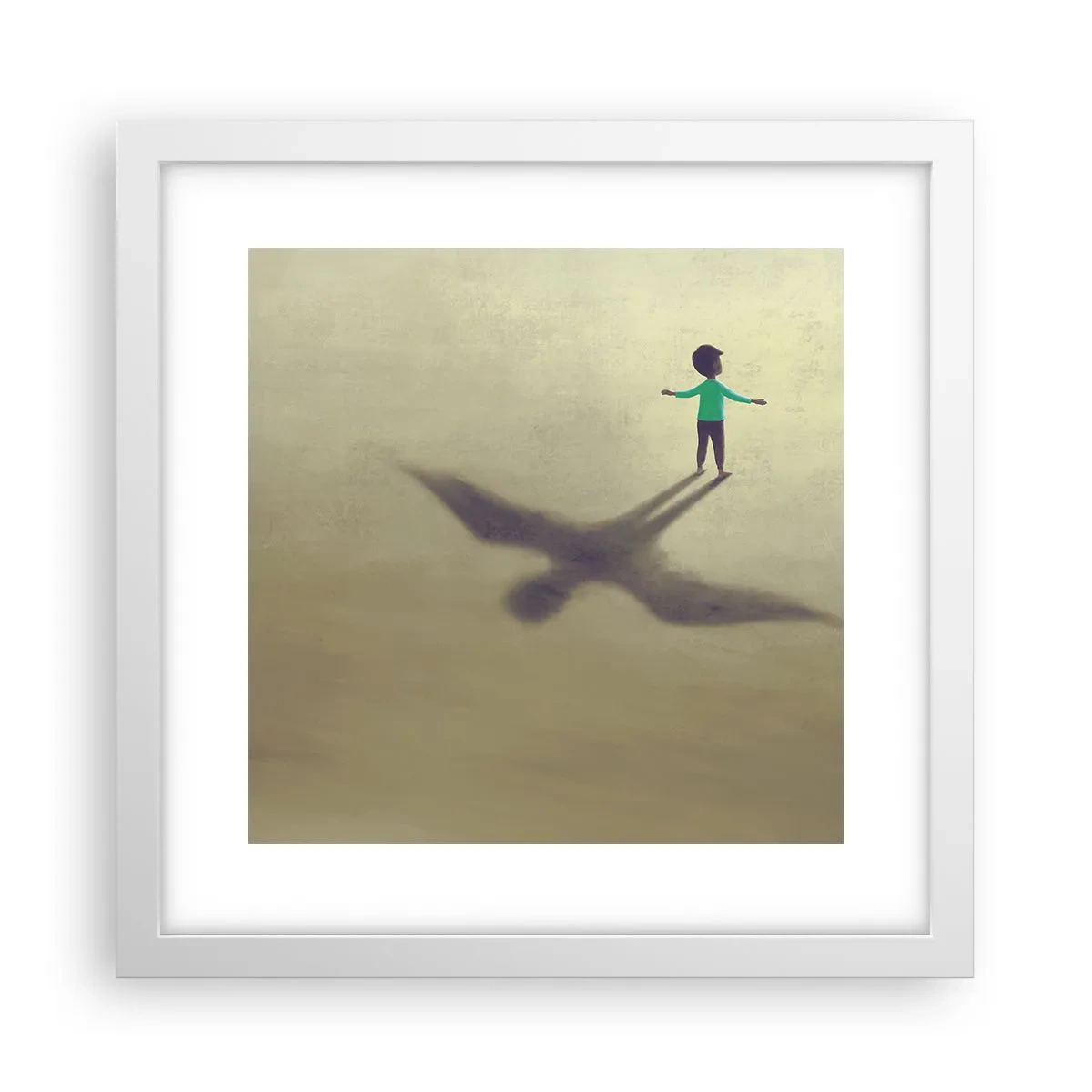 Affisch i vit ram - Framtidens hjälte - 30x30 cm