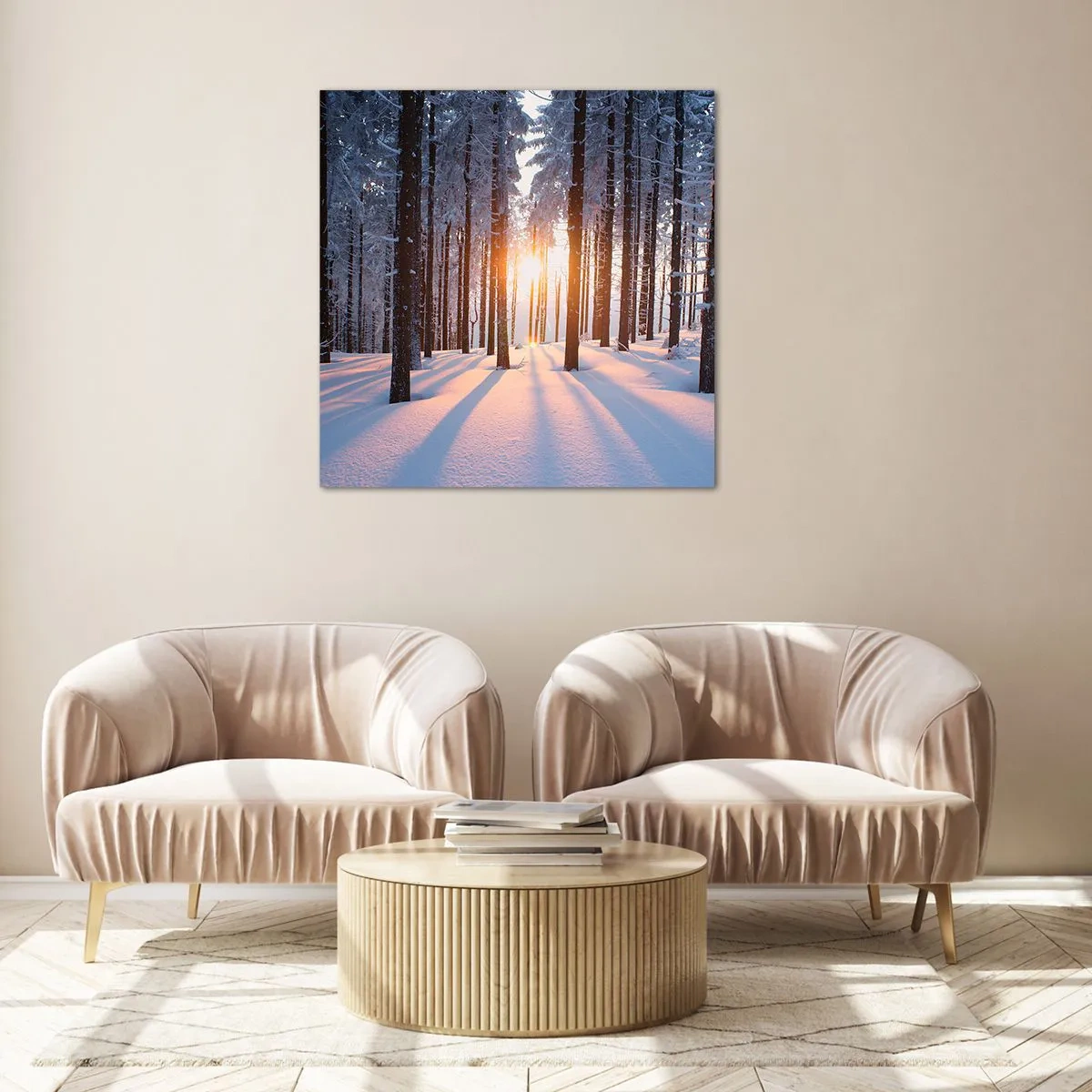 Glastavla - Bild på glas - Tydligt svart på vitt - 70x70 cm