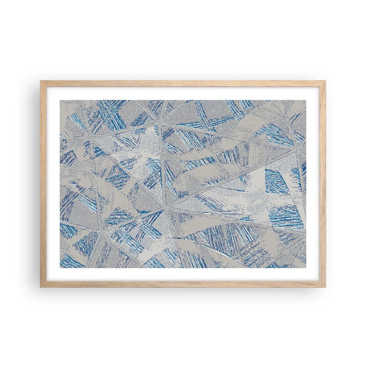 Affisch i ram av ljusek - I en gråblå labyrint - 70x50 cm