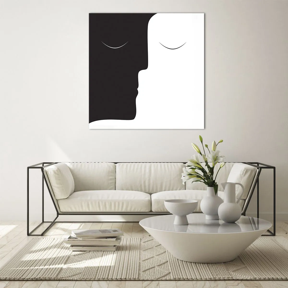 Glastavla - Bild på glas - Motsatsernas enhet - 70x70 cm