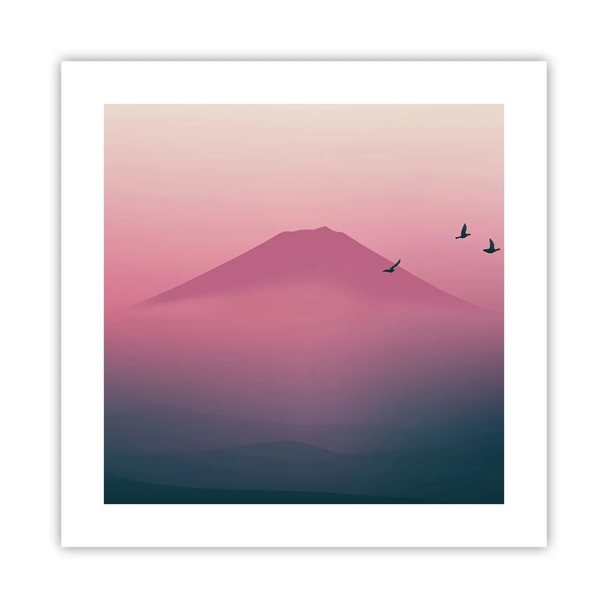 Affisch - Vandrare över molnen - 40x40 cm