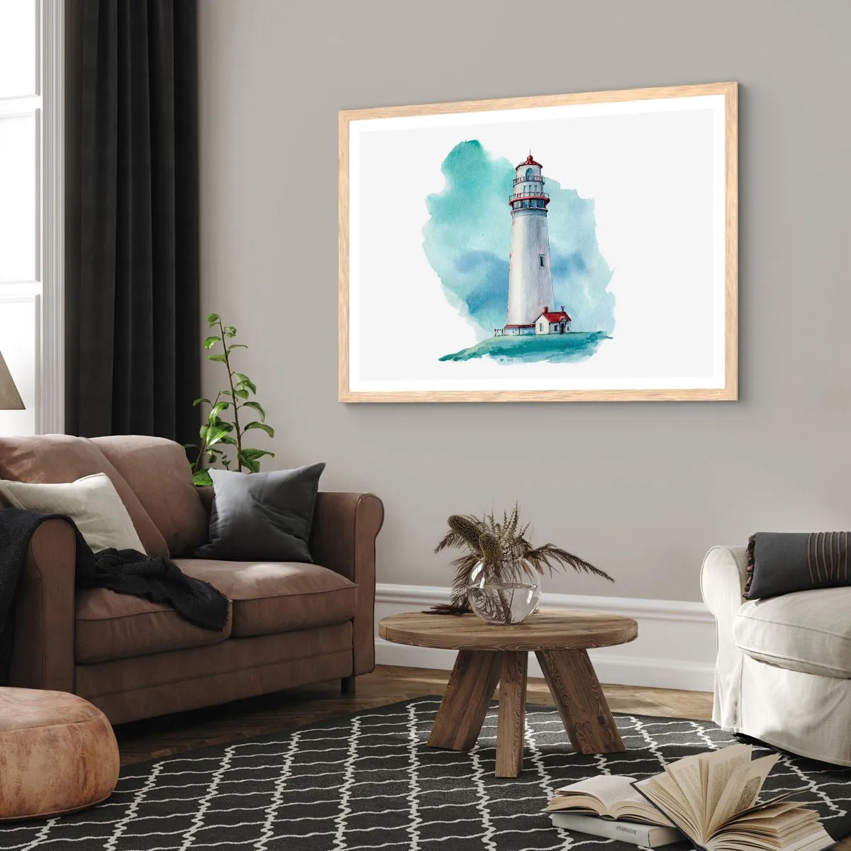 Affisch i ram av ljusek - Milda syster av det blåa - 100x70 cm