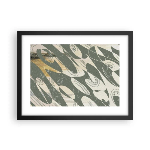 Affisch i svart ram - Rytmisk abstraktion - 40x30 cm