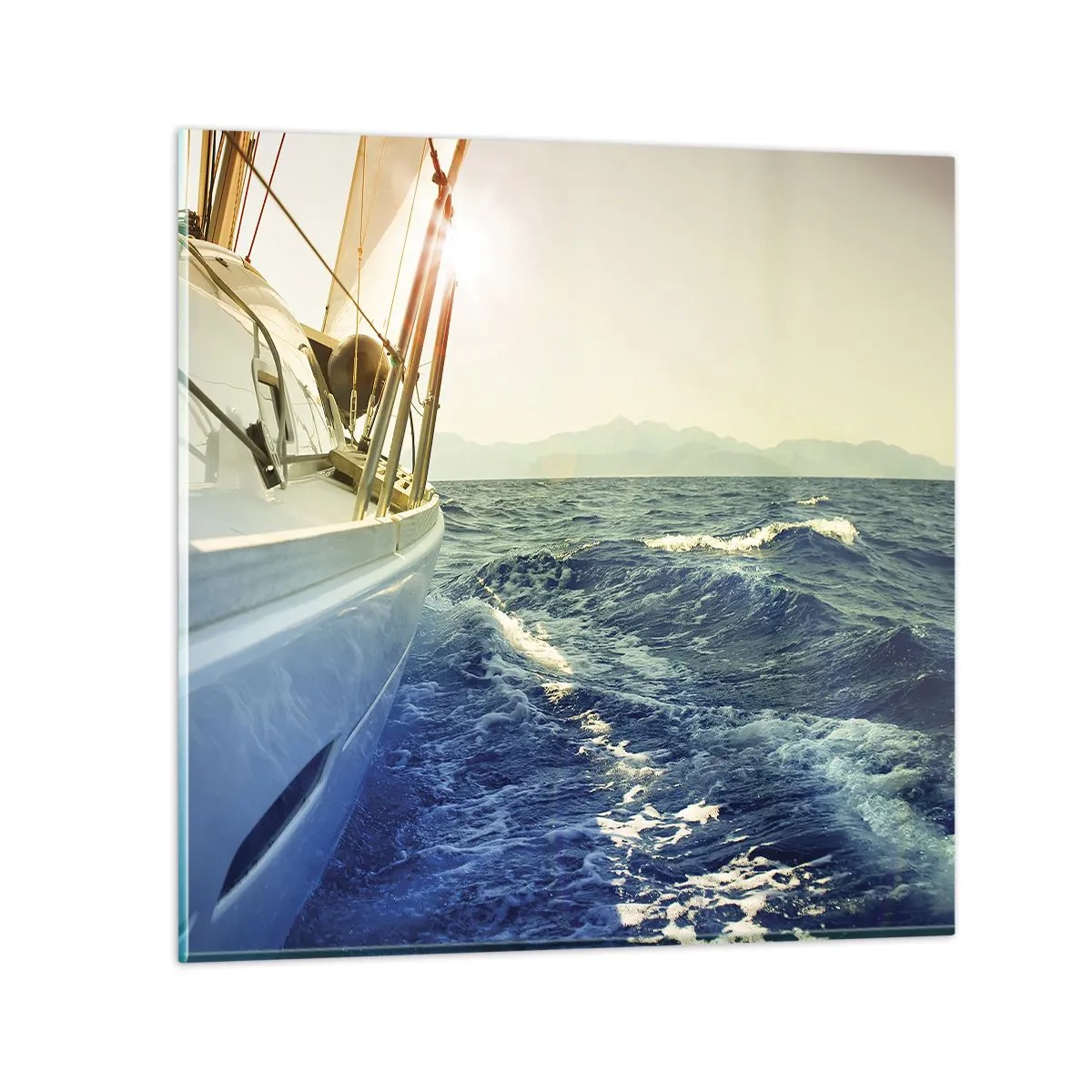 Glastavla - Bild på glas - Mot äventyret - 70x70 cm