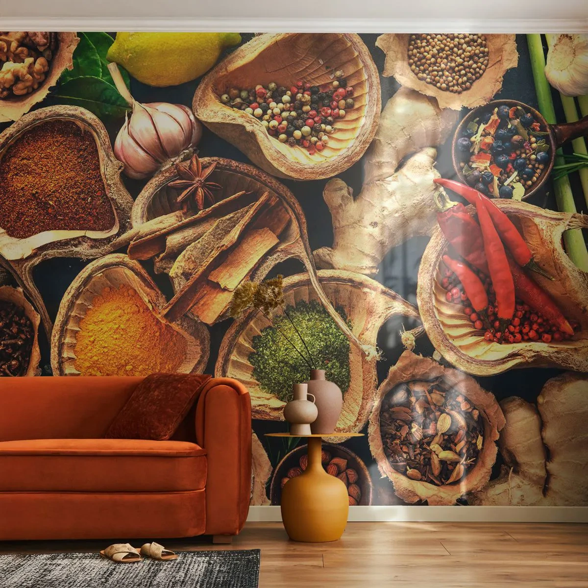 Fototapet Premium Canvas - Ta vad du vill - Gastronomi, Torkade örter, Kryddor - 250x175 cm
