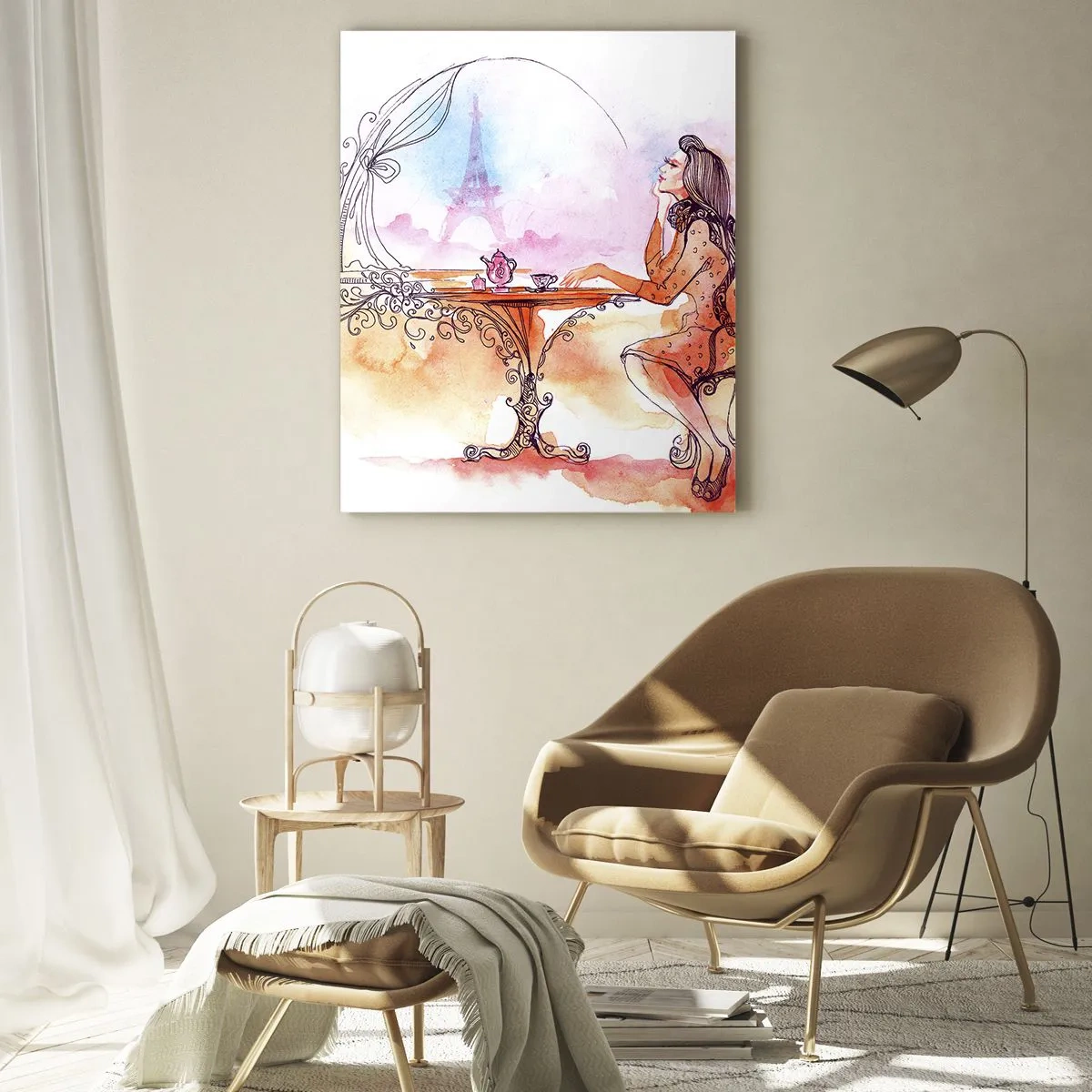 Glastavla - Bild på glas - Paris stil - 50x70 cm