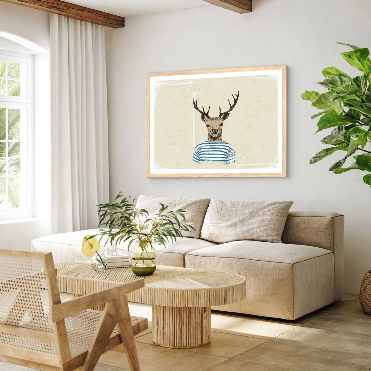 Affisch i ram av ljusek - Ty jag gillar randiga tröjor! - 100x70 cm