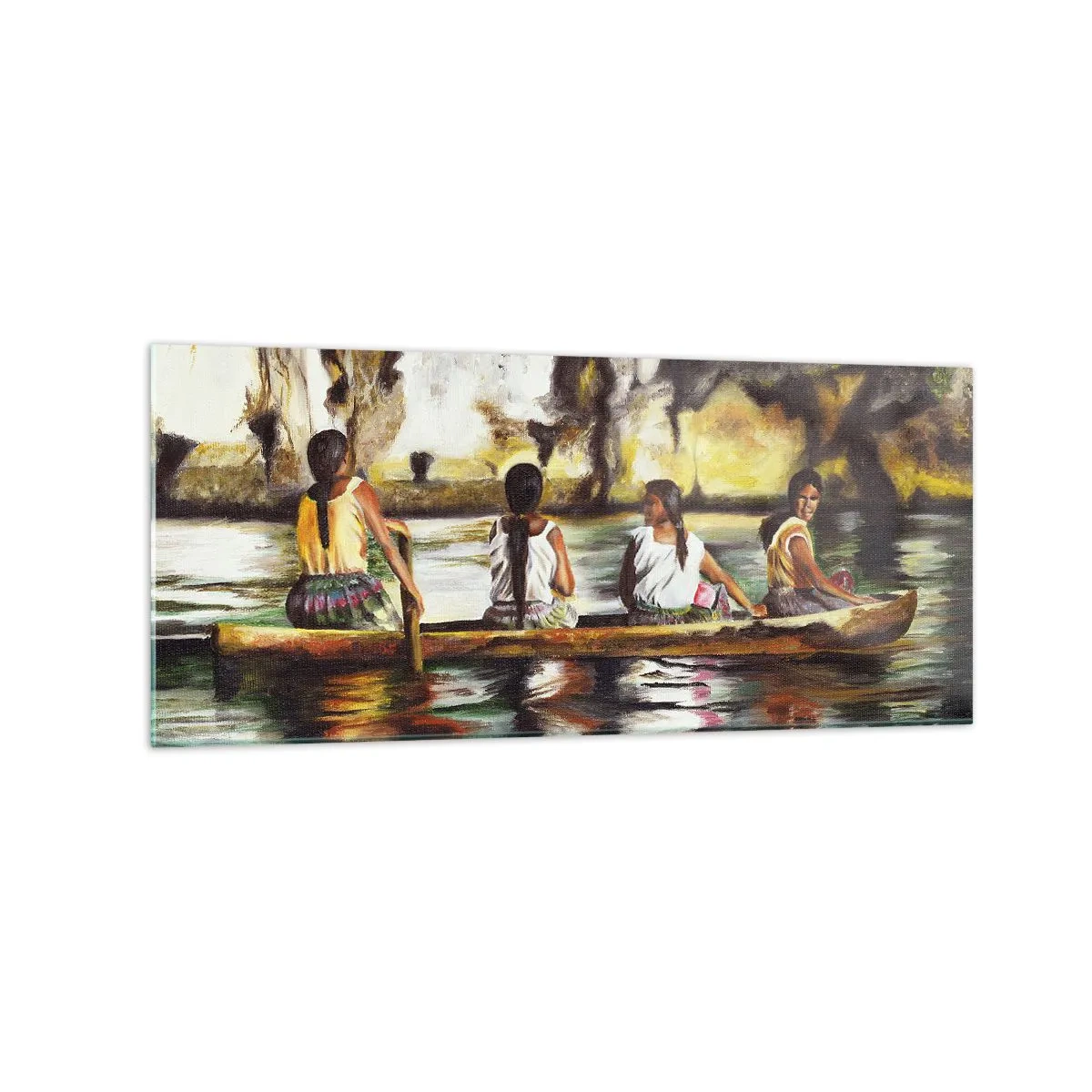 Glastavla - Bild på glas - I polynesiskt paradis - 120x50 cm