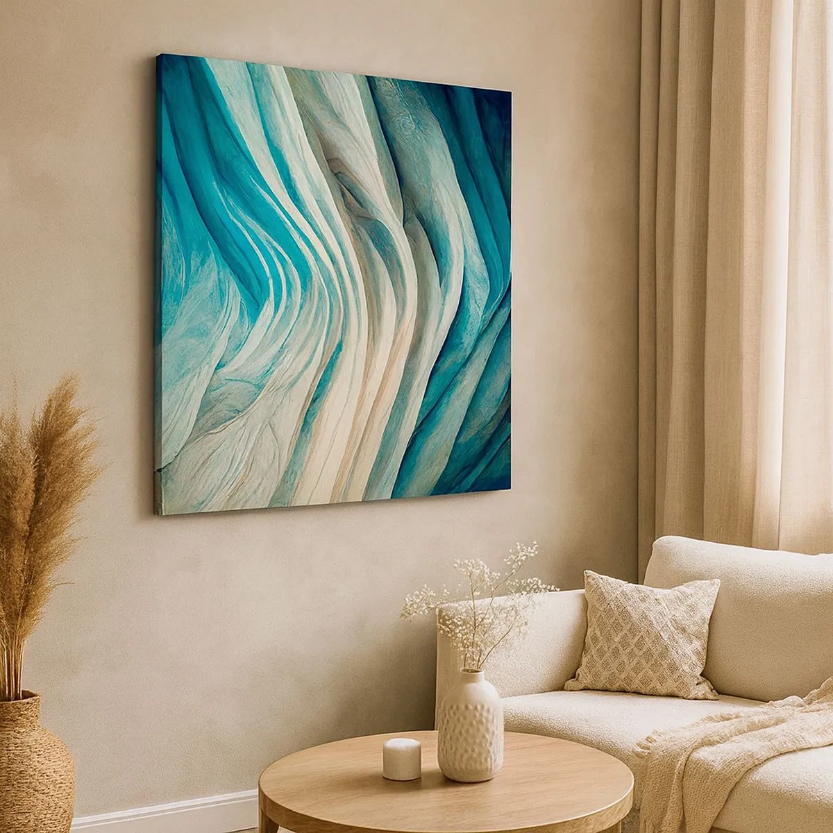 Canvastavla - Bild på duk - Blå omättlighet - 30x30 cm