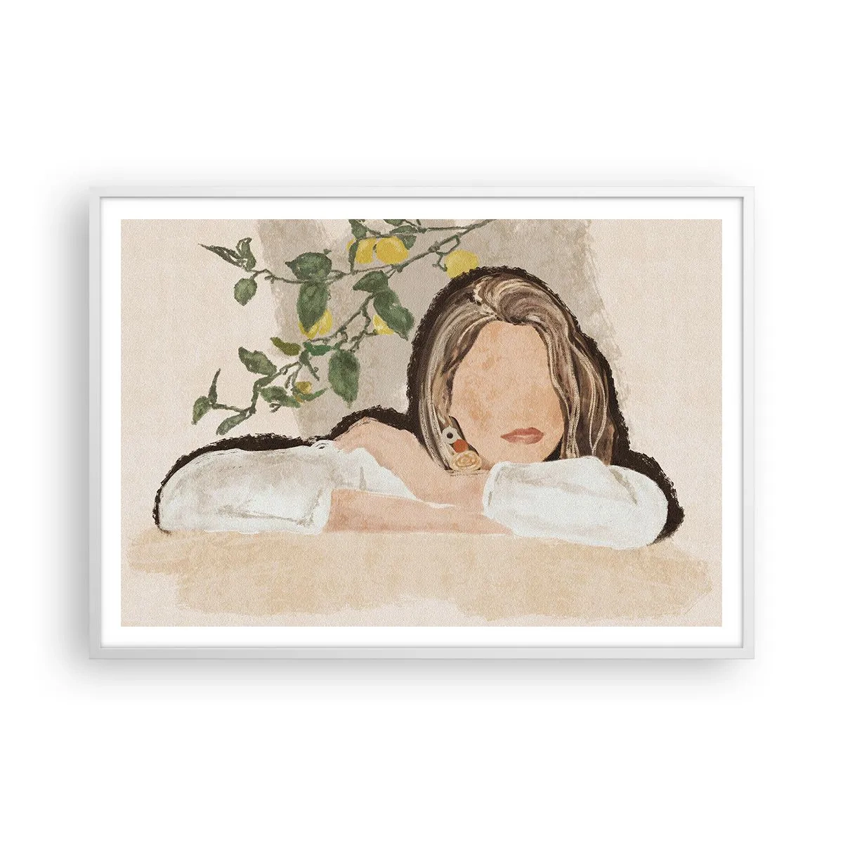 Affisch i vit ram - Sydlig skönhet - 100x70 cm