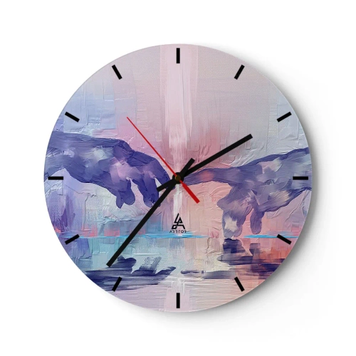 Väggklocka - Klocka på glas - Den gudomliga gnistan av liv - 40x40 cm
