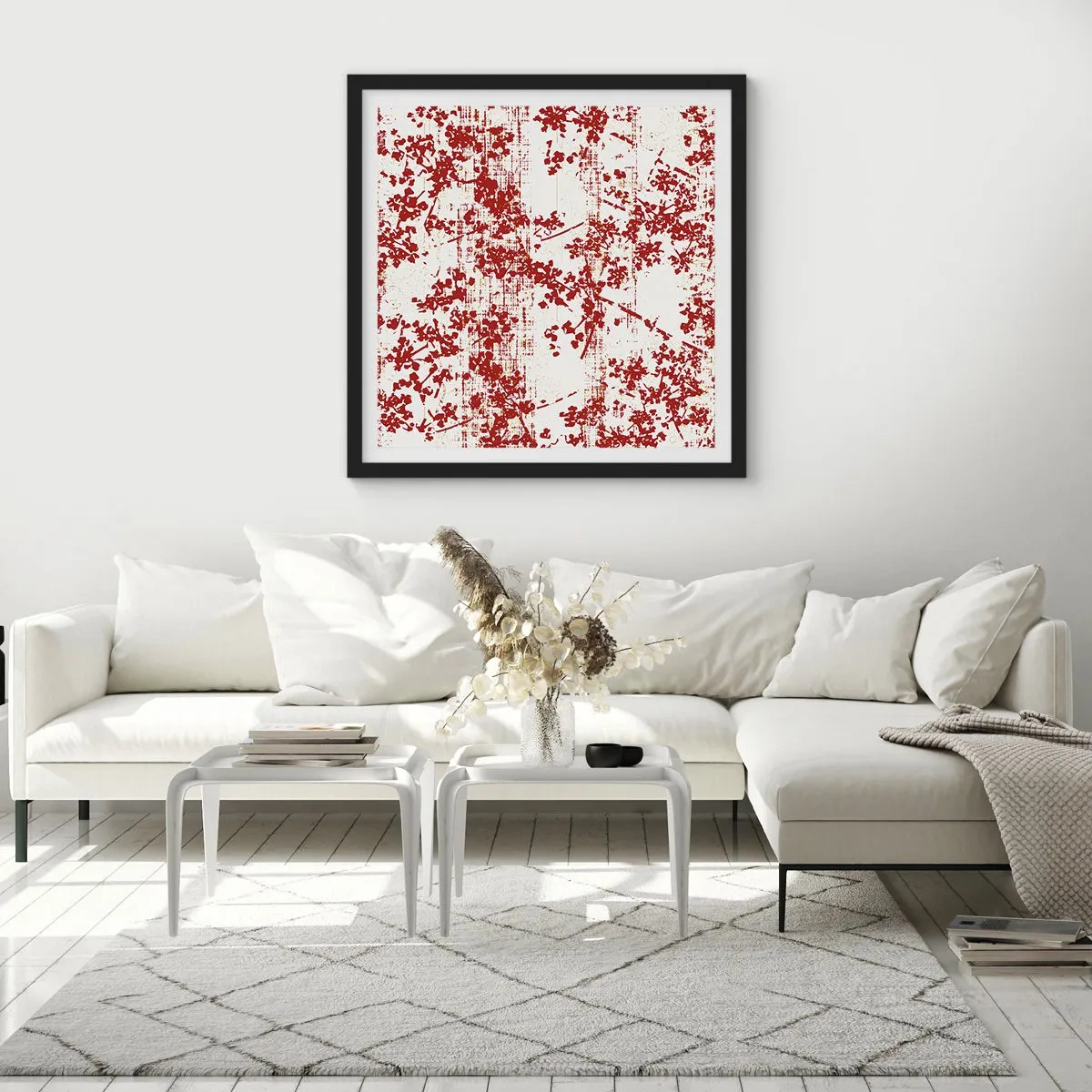 Affisch i svart ram - Som en gammal percale - 40x40 cm