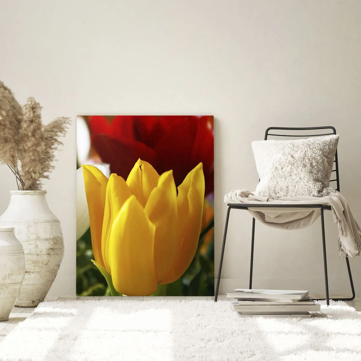 Glastavla - Bild på glas - Tulpanfeber - 50x70 cm