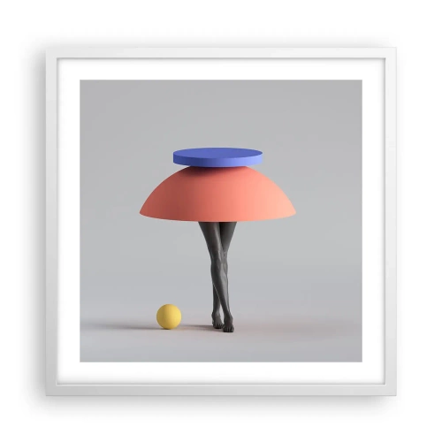 Affisch i vit ram - Surrealistisk komposition - 50x50 cm