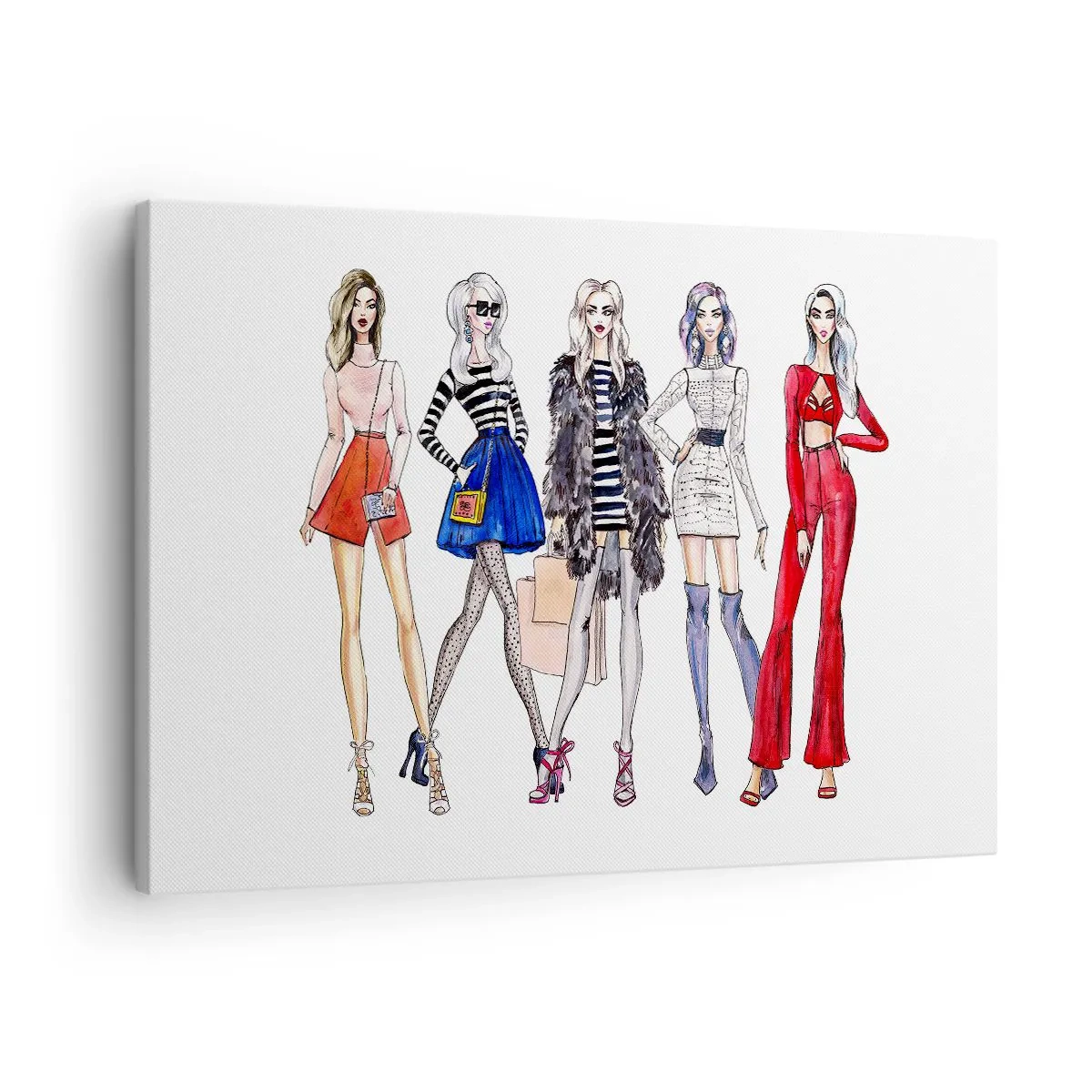 Canvastavla - Bild på duk - Snygga illustrationer av modesilhuetter - 70x50cm - Every week Fashion Week - Modern väggdekoration för vardagsrum och sovrum ARTTOR